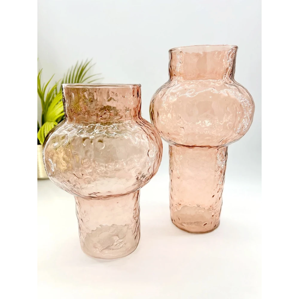Vase en verre rose - 24cm