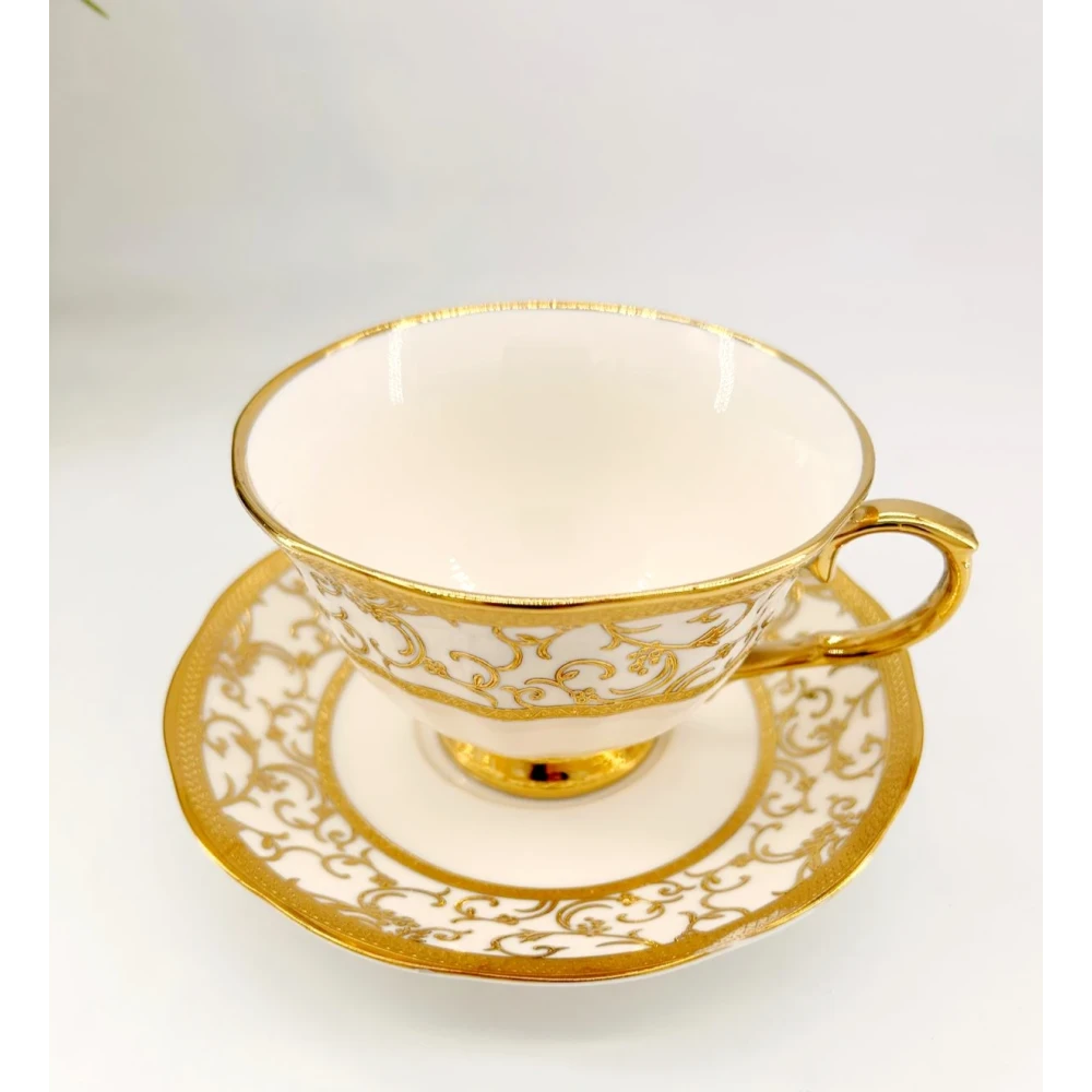 Ensemble 6 Tasses & 6 Sous-Tasses en Porcelaine