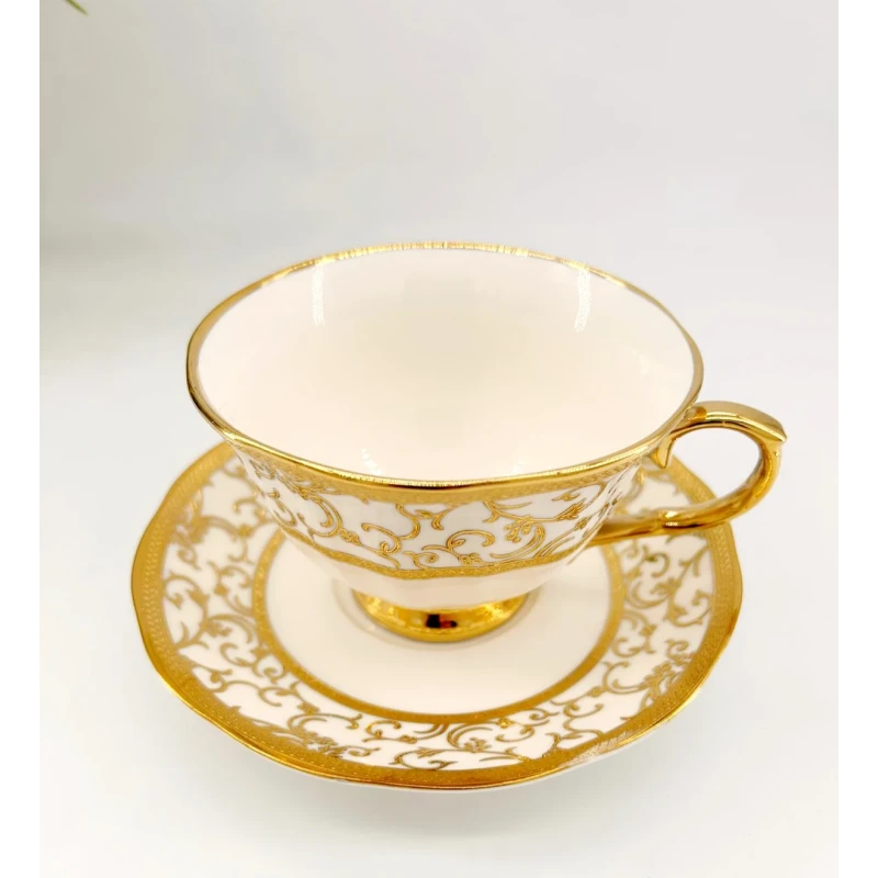 Ensemble 6 Tasses & 6 Sous-Tasses en Porcelaine