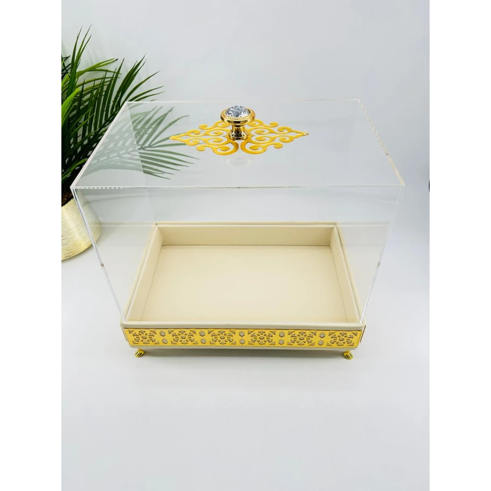 Boîte Cadeau avec Couvercle Transparent – 29,5 × 19,5 × 28 cm