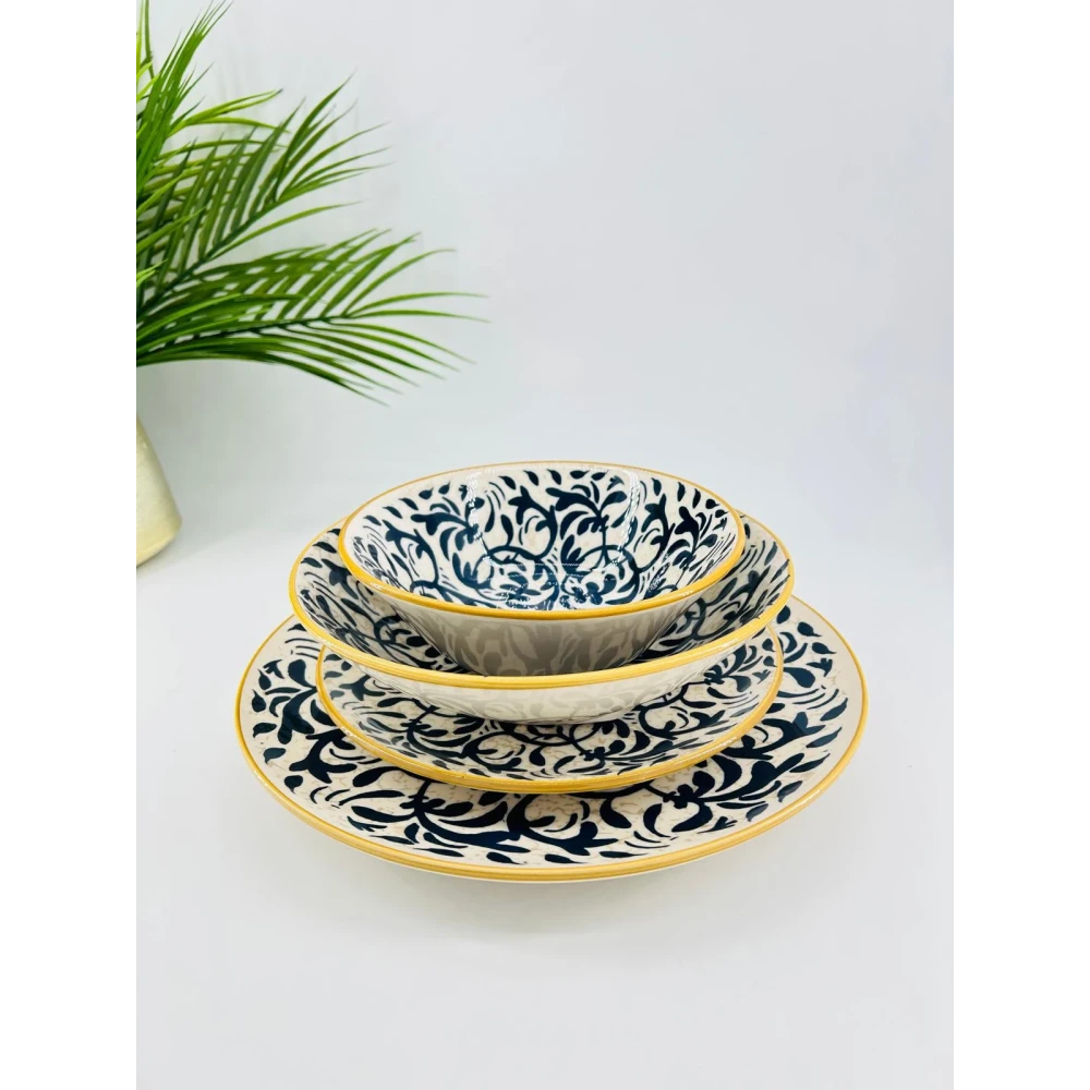 Service de Table Andalous en Grès – Bleu Méditerranéen