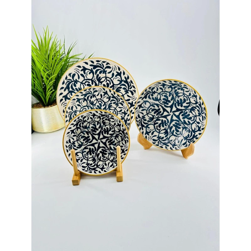 Service de Table Andalous en Grès – Bleu Méditerranéen