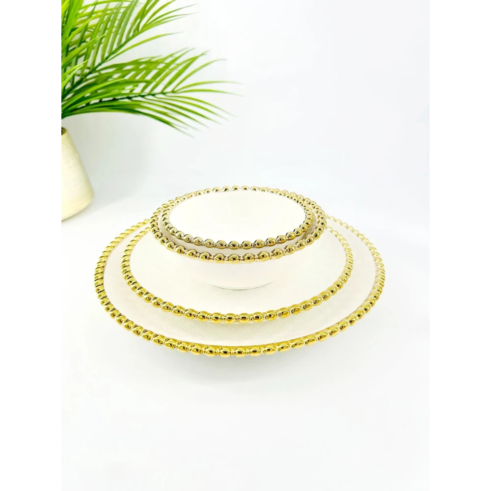 Service de Table Perles d’Or – 24 Pièces