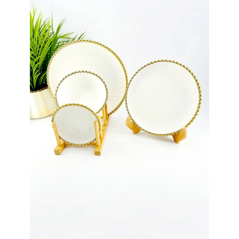 Service de Table Perles d’Or – 24 Pièces