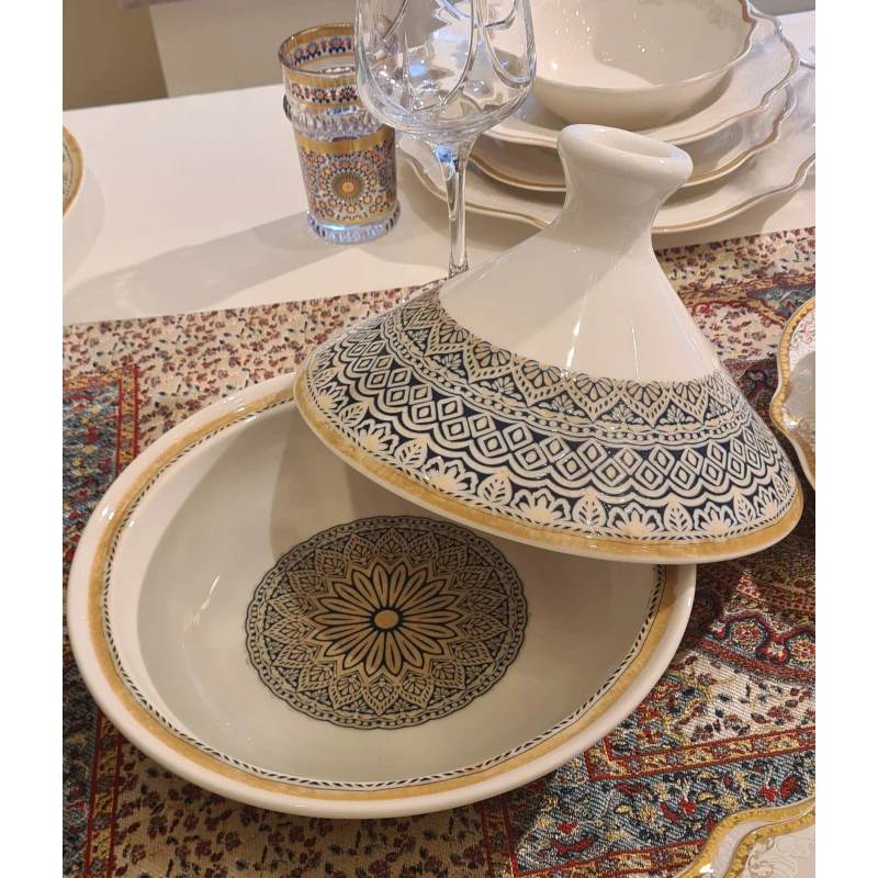 Tajine Byzance – Élégance et Tradition en Porcelaine