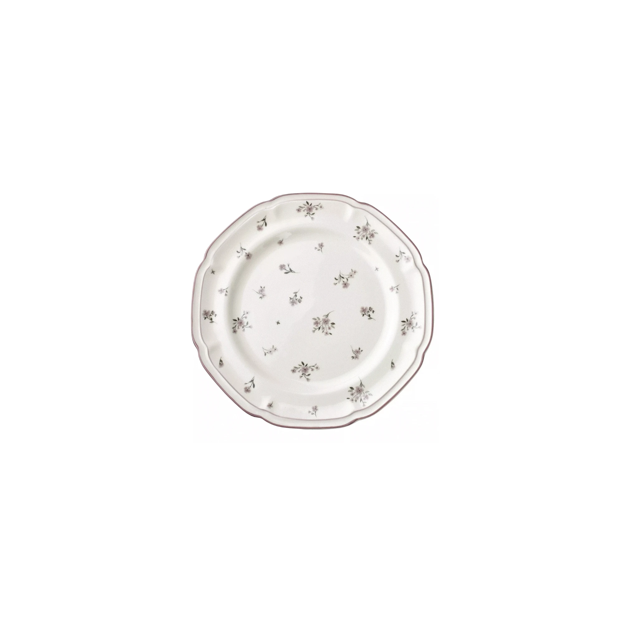 Assiette plate – Porcelaine fine à motif floral (27 x 27 x 2,5 cm)