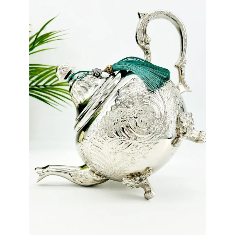 Théière artisanale en cuivre nickelé – Manchester Royal - 19 cm