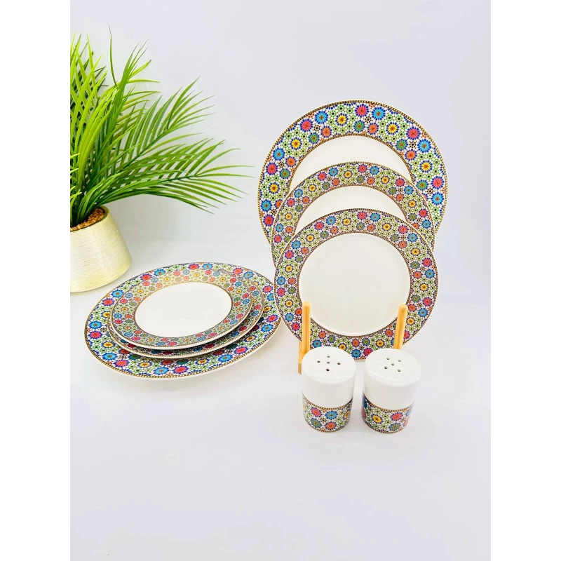 Service de table Arabesque – 18 pièces en porcelaine