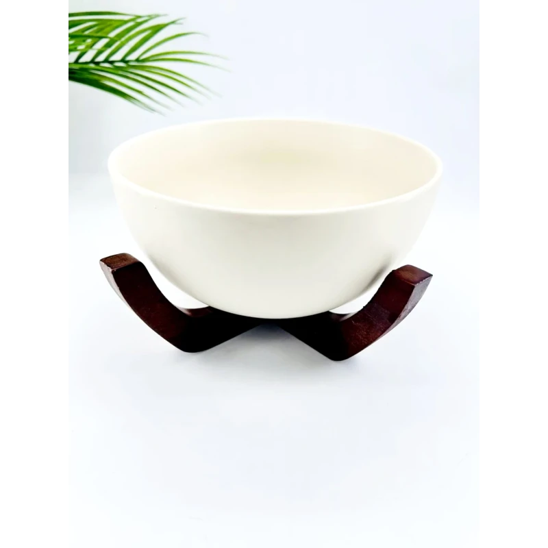 Grand bol avec socle en bois d’acacia