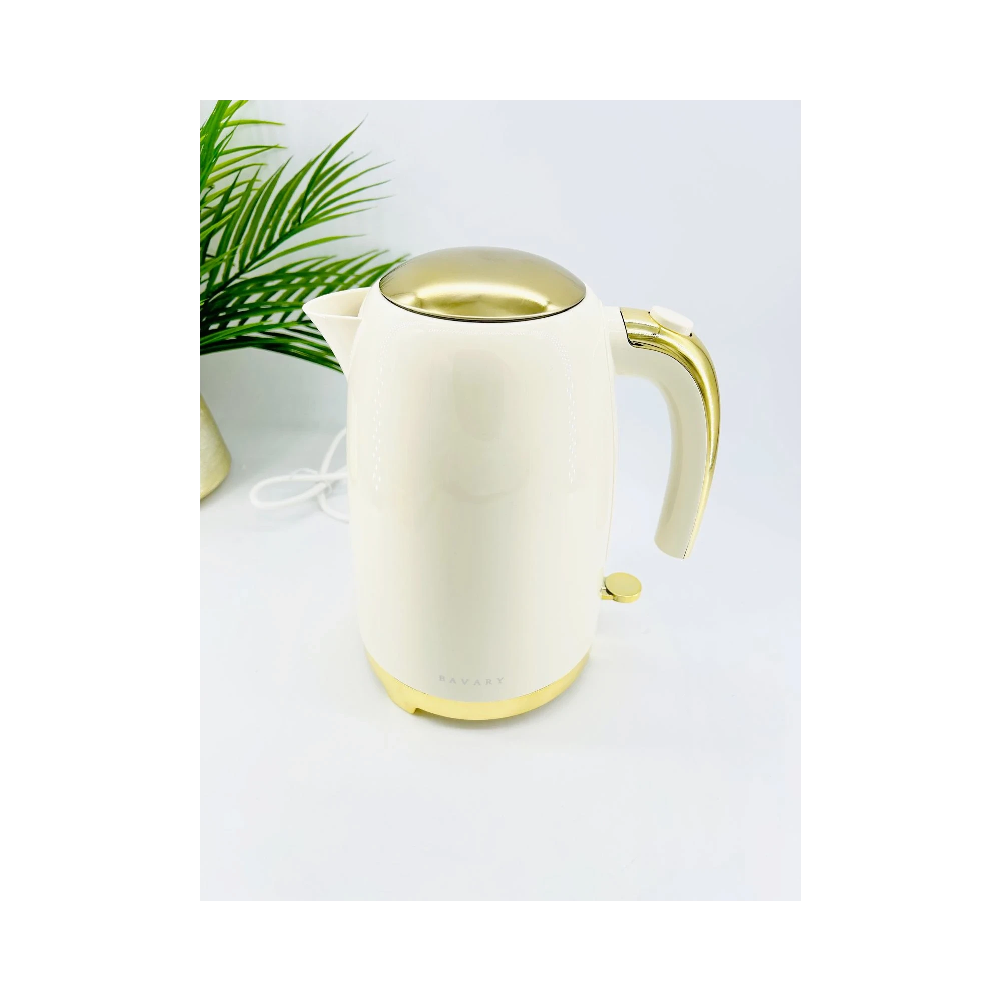 Bouilloire électrique beige 1,7 L – Design élégant
