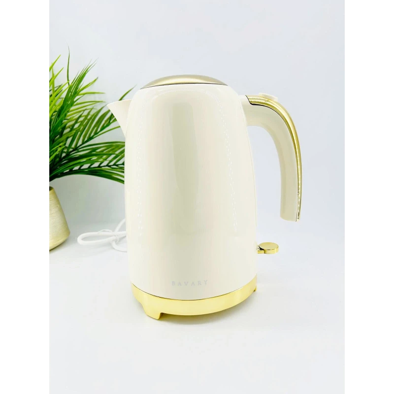 Bouilloire électrique beige 1,7 L – Design élégant