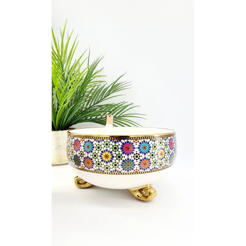 Service Oriental Arabesque – Ensemble de 7 bols en porcelaine