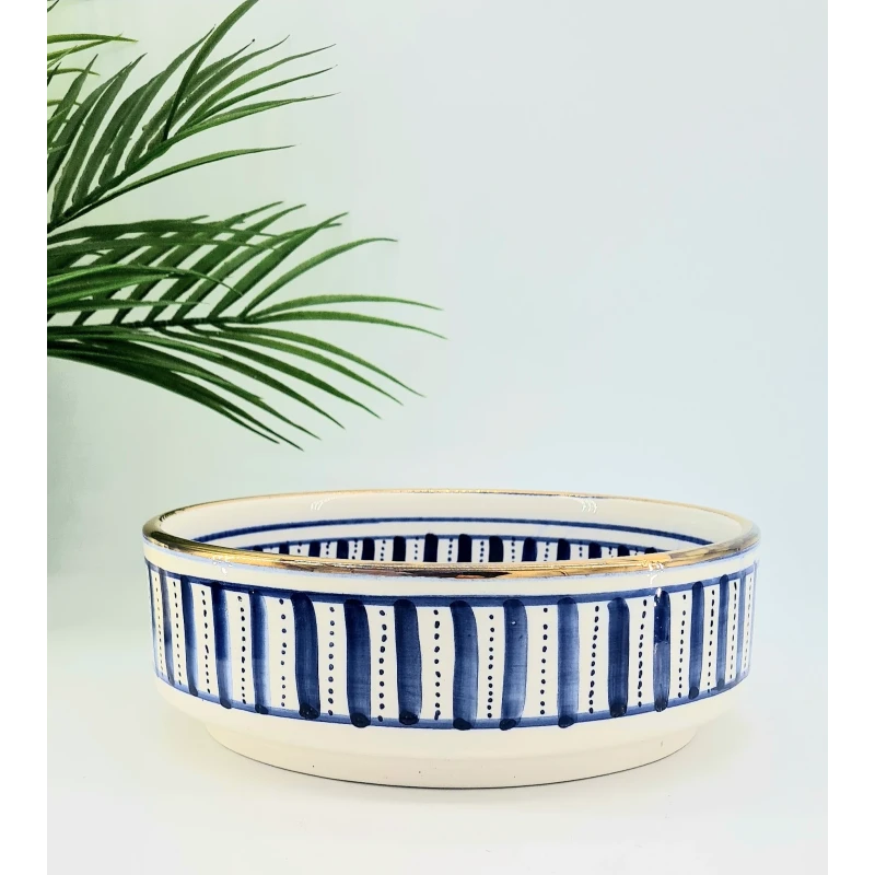 Rondelle en porcelaine de Safi – Liseré or 12 carats