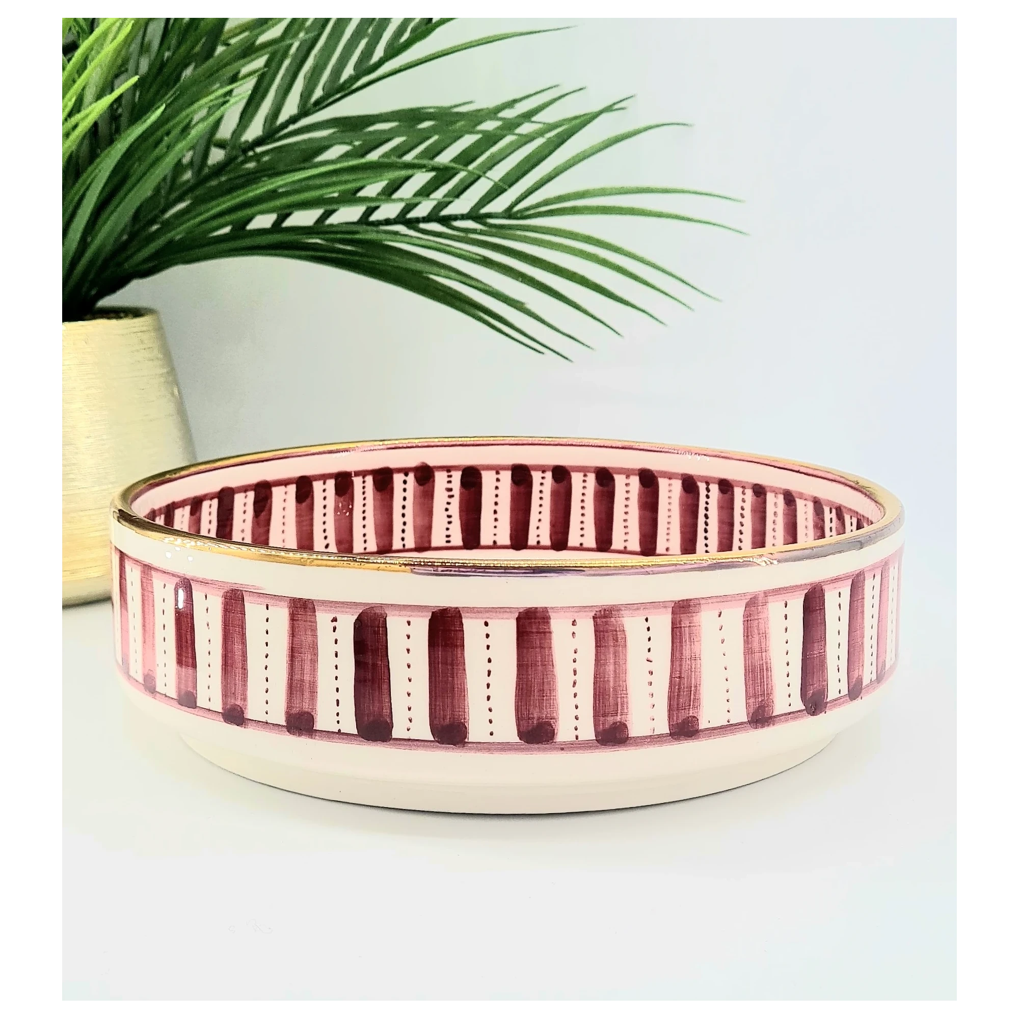 Rondelle artisanale de Safi – Liseré or 12 carats