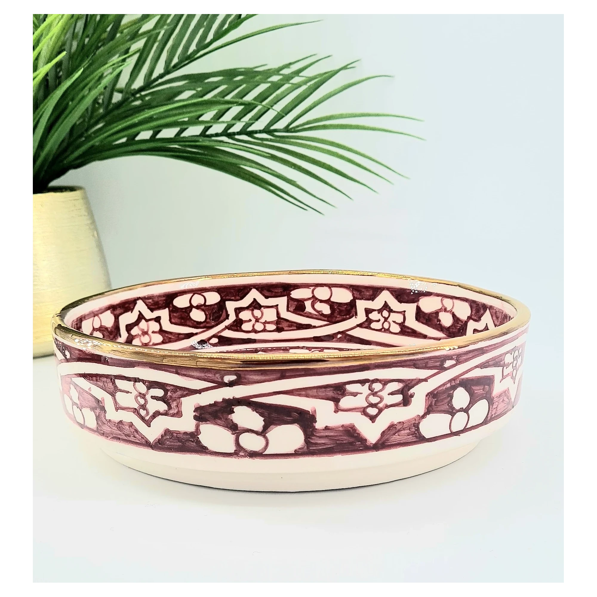 Rondelle artisanale de Safi – Liseré or 12 carats