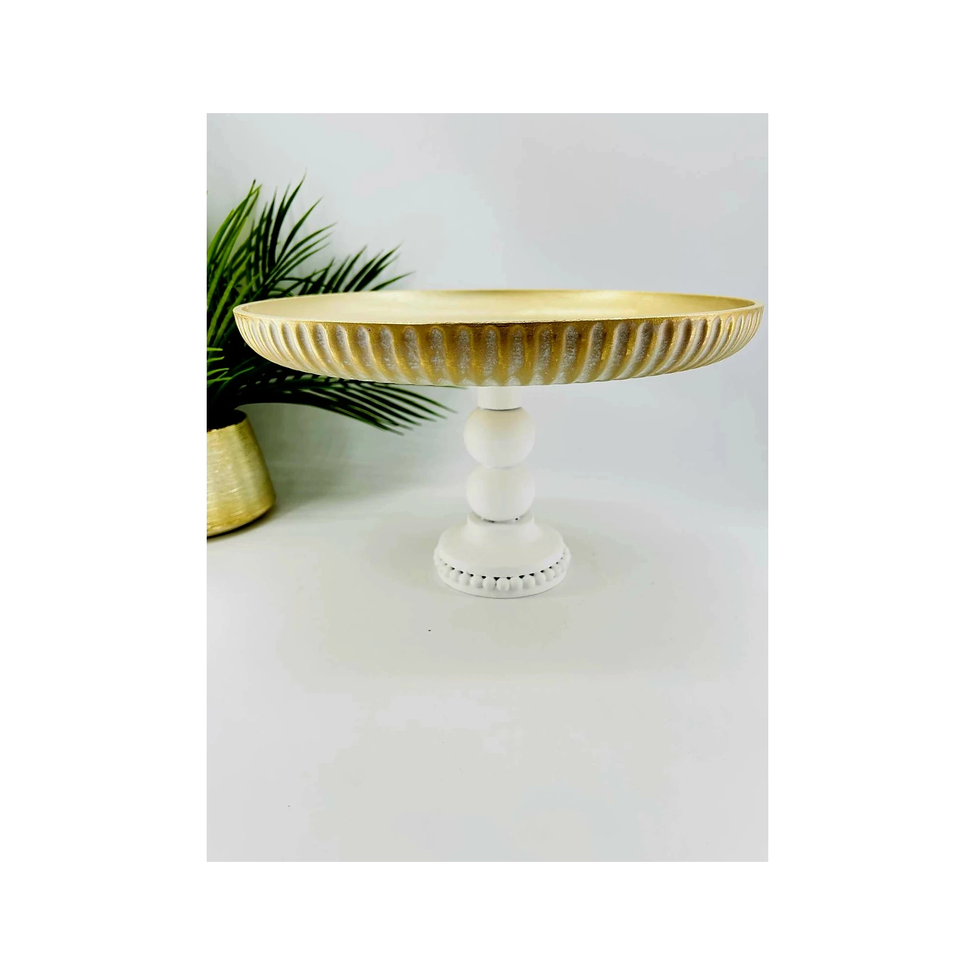 Plateau décoratif doré surélevé | Présentoir 37cm | Tendance by Karina