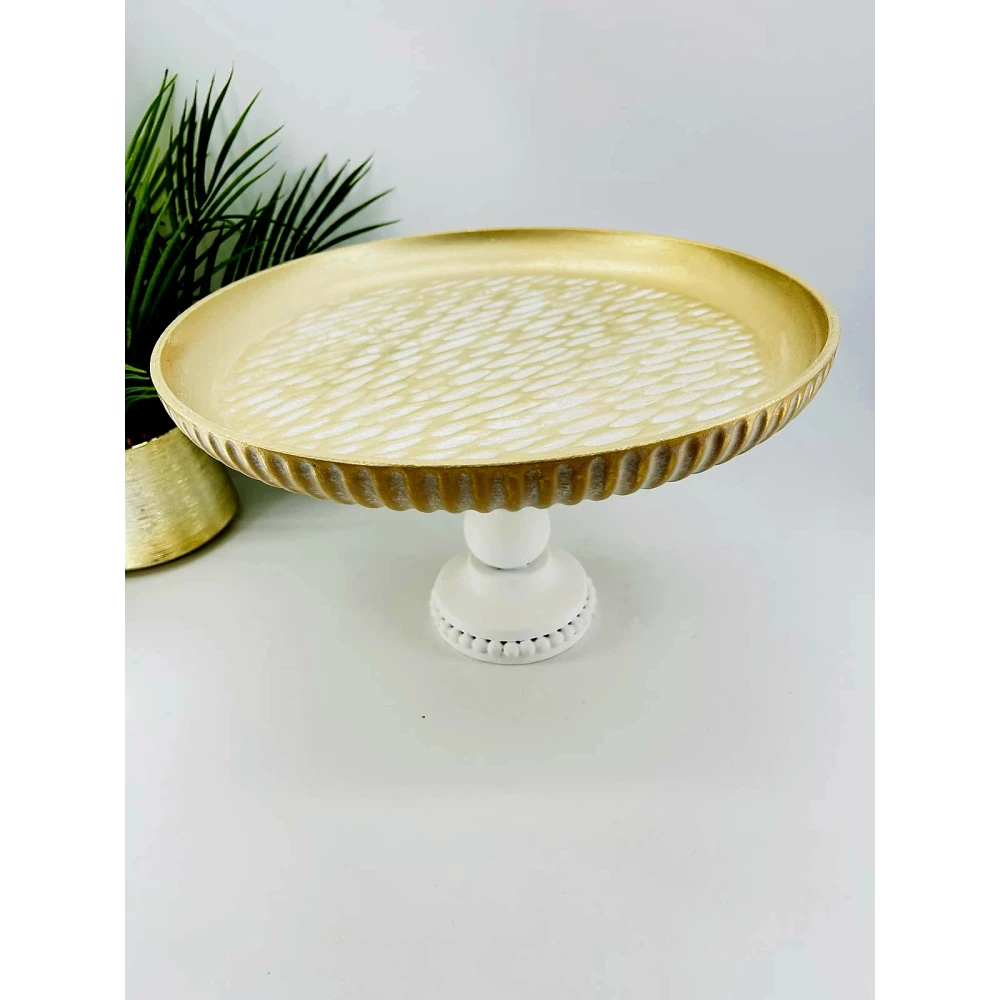 Plateau décoratif doré surélevé | Présentoir 37cm | Tendance by Karina