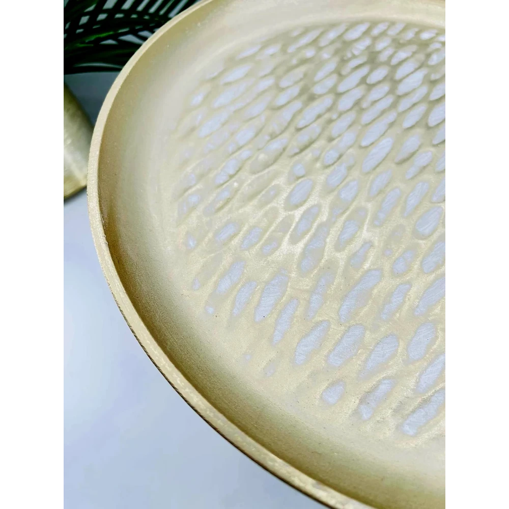 Plateau décoratif doré surélevé | Présentoir 37cm | Tendance by Karina