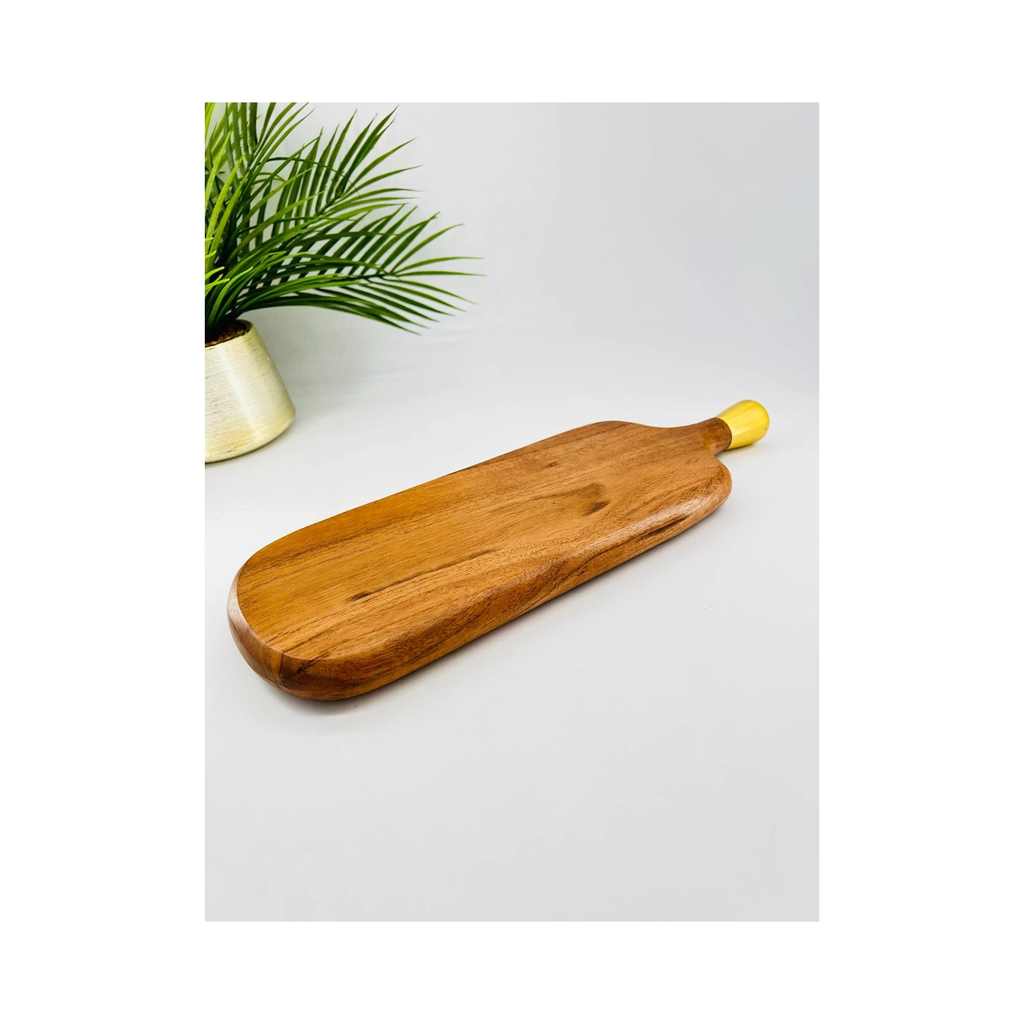 Plateau apéritif acacia naturel anneau doré | TBK 43cm