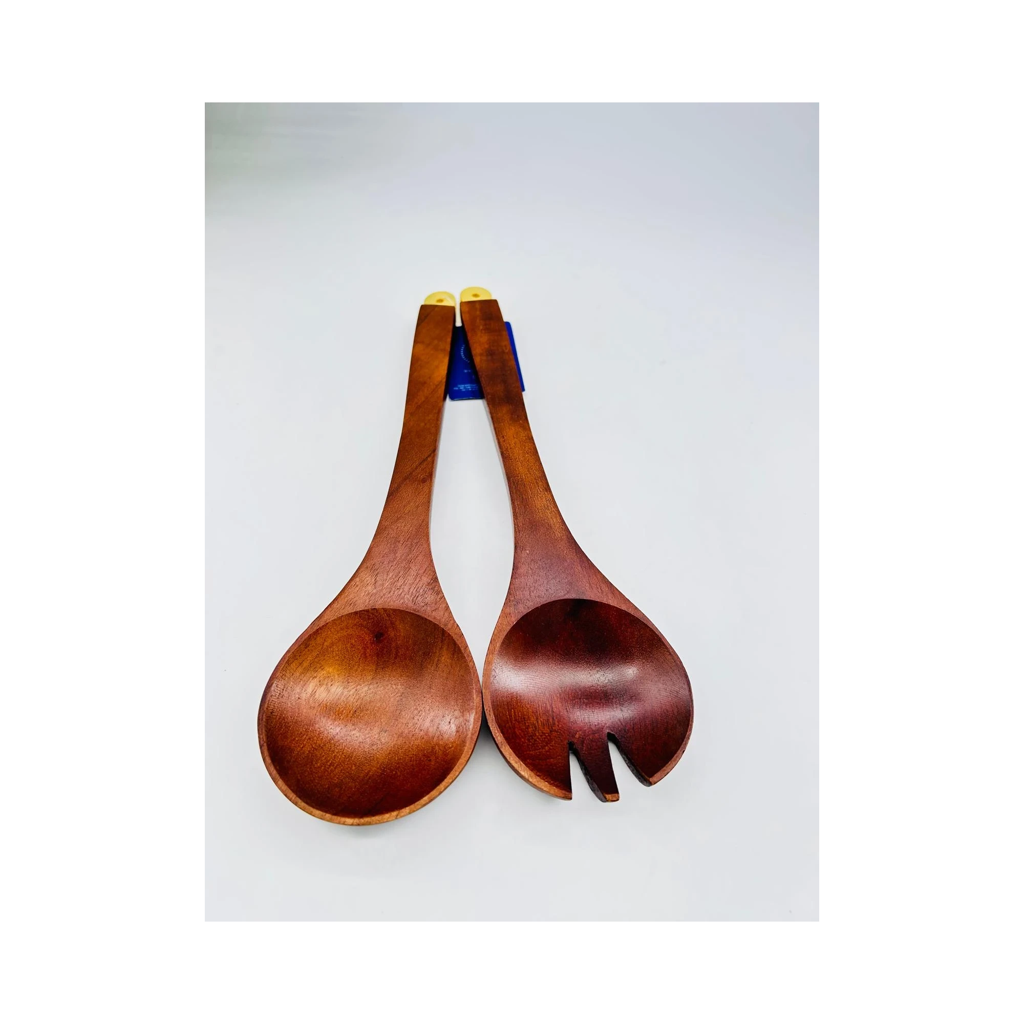 Set 2 couverts salade bois acacia embout doré | TBK