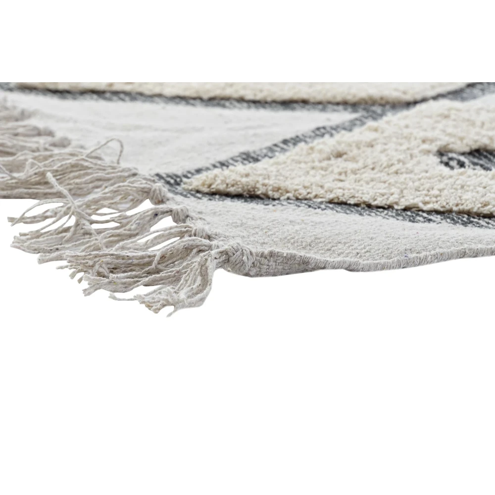 Tapis coton beige losanges franges 160x230 | Tendance by Karina